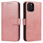 For iPhone 12 Pro Max Calf Texture Buckle Horizontal Flip Leather Case with Holder & Card Slots & Wallet(Rose Gold)