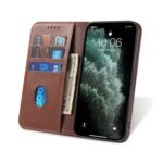 For iPhone 12 mini Calf Texture Magnetic Horizontal Flip Leather Case with Holder & Card Slots & Wallet (Brown) - Image 5