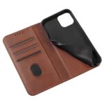 For iPhone 12 mini Calf Texture Magnetic Horizontal Flip Leather Case with Holder & Card Slots & Wallet (Brown) - Image 6