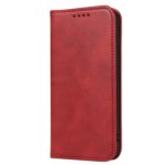 For iPhone 12 Pro Max Calf Texture Magnetic Horizontal Flip Leather Case with Holder & Card Slots & Wallet(Red) - Image 2