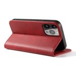 For iPhone 12 Pro Max Calf Texture Magnetic Horizontal Flip Leather Case with Holder & Card Slots & Wallet(Red) - Image 4