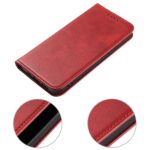 For iPhone 12 Pro Max Calf Texture Magnetic Horizontal Flip Leather Case with Holder & Card Slots & Wallet(Red) - Image 7
