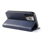 For iPhone 12 Pro Max Calf Texture Magnetic Horizontal Flip Leather Case with Holder & Card Slots & Wallet(Blue) - Image 4