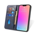 For iPhone 12 Pro Max Calf Texture Magnetic Horizontal Flip Leather Case with Holder & Card Slots & Wallet(Blue) - Image 5