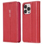 For iPhone 13 GEBEI PU+TPU Horizontal Flip Protective Case with Holder & Card Slots(Rose Red)