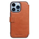 For iPhone 13 Pro QIALINO Magnetic Buckle Phone Leather Case with Card Slot (Brown) - Image 3