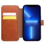 For iPhone 13 Pro QIALINO Magnetic Buckle Phone Leather Case with Card Slot (Brown) - Image 5