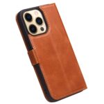 For iPhone 13 Pro QIALINO Magnetic Buckle Leather Phone Case (Brown) - Image 3
