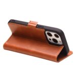 For iPhone 13 Pro QIALINO Magnetic Buckle Leather Phone Case (Brown) - Image 5