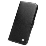 For iPhone 13 Pro Max QIALINO Magnetic Buckle Leather Phone Case (Black) - Image 2