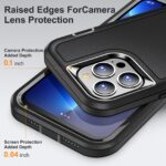 For iPhone 12 Pro Max 3 in 1 Rugged Holder Phone Case(Black + Black) - Image 5