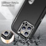 For iPhone 12 Pro Max 3 in 1 Rugged Holder Phone Case(Black + Black) - Image 6