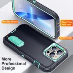 For iPhone 12 Pro Max 3 in 1 Rugged Holder Phone Case(Dark Blue+Light Blue) - Image 3