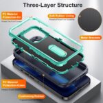 For iPhone 12 Pro Max 3 in 1 Rugged Holder Phone Case(Dark Blue+Light Blue) - Image 4