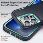 For iPhone 12 Pro Max 3 in 1 Rugged Holder Phone Case(Dark Blue+Light Blue) - Image 5