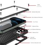 For iPhone 12 Pro Metal + Silicone Phone Case with Screen Protector(Black) - Image 3
