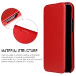 For iPhone 13 Pro Max Fierre Shann Magnetic Genuine Leather Phone Case (Red) - Image 2