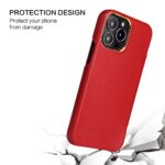 For iPhone 13 Pro Max Fierre Shann Magnetic Genuine Leather Phone Case (Red) - Image 3