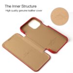 For iPhone 13 Pro Max Fierre Shann Magnetic Genuine Leather Phone Case (Red) - Image 5