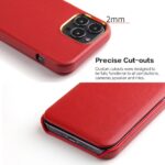 For iPhone 13 Pro Max Fierre Shann Magnetic Genuine Leather Phone Case (Red) - Image 7