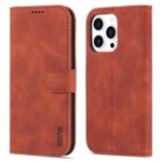 For iPhone 14 Pro Max AZNS Skin Feel Calf Texture Horizontal Flip Leather Case (Brown)