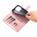 For iPhone 14 Pro Max AZNS Skin Feel Calf Texture Horizontal Flip Leather Case (Rose Gold) - Image 7