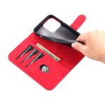 For iPhone 14 Pro Max AZNS Skin Feel Calf Texture Horizontal Flip Leather Case (Red) - Image 7