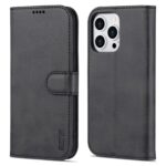 For iPhone 14 Pro Max AZNS Skin Feel Calf Texture Horizontal Flip Leather Case (Black)