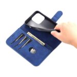 For iPhone 14 Pro Max AZNS Skin Feel Calf Texture Horizontal Flip Leather Case (Blue) - Image 7