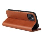For iPhone 14 Fierre Shann PU Genuine Leather Texture Leather Phone Case (Brown) - Image 5