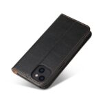 For iPhone 14 Fierre Shann PU Genuine Leather Texture Leather Phone Case (Black) - Image 4