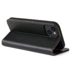 For iPhone 14 Fierre Shann PU Genuine Leather Texture Leather Phone Case (Black) - Image 5