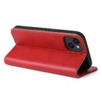 For iPhone 14 Fierre Shann PU Genuine Leather Texture Leather Phone Case (Red) - Image 5