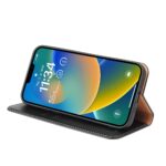 For iPhone 14 Plus Fierre Shann PU Genuine Leather Texture Leather Phone Case (Black) - Image 6