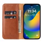 For iPhone 14 Pro Max Fierre Shann PU Genuine Leather Texture Leather Phone Case (Brown) - Image 3