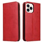 For iPhone 14 Pro Max Fierre Shann PU Genuine Leather Texture Leather Phone Case (Red)