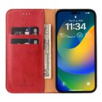 For iPhone 14 Pro Max Fierre Shann PU Genuine Leather Texture Leather Phone Case (Red) - Image 3