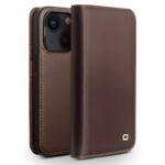 For iPhone 14 QIALINO Business Horizontal Flip PU Phone Case (Brown)