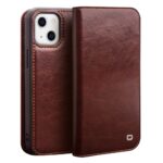 For iPhone 14 QIALINO Horizontal Flip Leather Phone Case (Brown)
