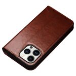 For iPhone 14 Pro Max QIALINO Horizontal Flip Leather Phone Case (Brown) - Image 5