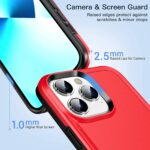 For iPhone 12 Pro Max Double Solid Color Armor Phone Case(Red) - Image 6