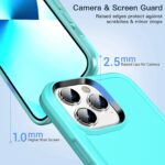 For iPhone 12 Pro Max Double Solid Color Armor Phone Case(Lake Blue) - Image 6