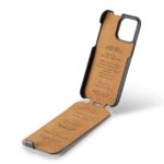 For iPhone 14 Pro Fierre Shann Oil Wax Texture Vertical Flip PU Phone Case(Black) - Image 5