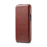 For iPhone 14 Pro Max Fierre Shann Oil Wax Texture Vertical Flip PU Phone Case (Brown) - Image 2