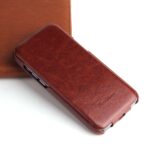 For iPhone 14 Pro Max Fierre Shann Oil Wax Texture Vertical Flip PU Phone Case (Brown) - Image 6