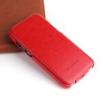 For iPhone 14 Pro Max Fierre Shann Oil Wax Texture Vertical Flip PU Phone Case (Red) - Image 6