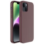For iPhone 14 Mutural Yuemu Series Liquid Silicone Microfiber Case(Wine Red)