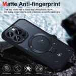 For iPhone 14 Plus 3 in 1 Skin Feel MagSafe Holder Phone Case(Black) - Image 3