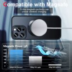 For iPhone 14 Plus 3 in 1 Skin Feel MagSafe Holder Phone Case(Black) - Image 5