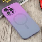 For iPhone 12 Pro Liquid TPU Silicone Gradient MagSafe Phone Case(Purple) - Image 2